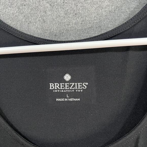 Breezies Lounge Blissful Breeze Ruffle Hem Dress Black Size Large - Picture 2 of 10